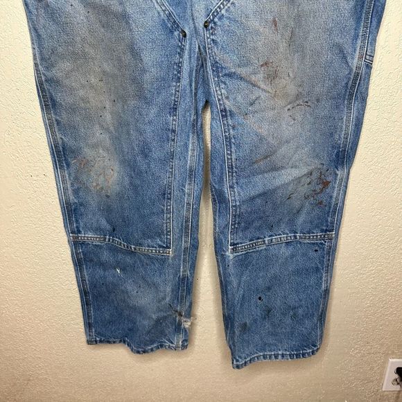 Vintage Carhartt Denim Double Knee Jeans Dungaree Fit 38X30 - Picture 3 of 7